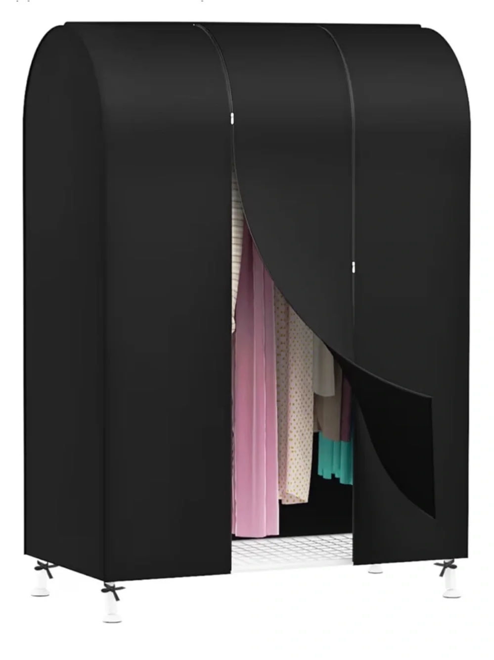 43” Black Garment Rack Cover- Home Storage